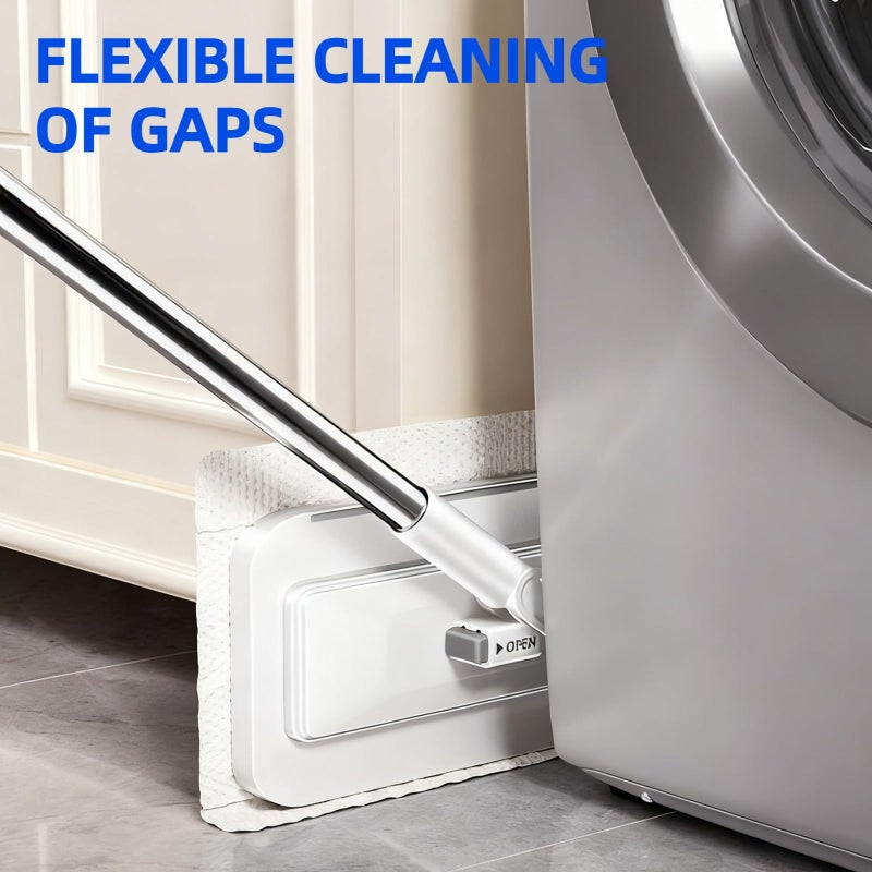 KZKR Snap Grip Mini Mop Touch Free Press Grip Removable Polvo Mini Lazy Dust Mop and Sweeping Mop for Wet and Dry Disposable Pads, Multi-Surface Floor Cleaning (5 Sheets Included) - Image 2
