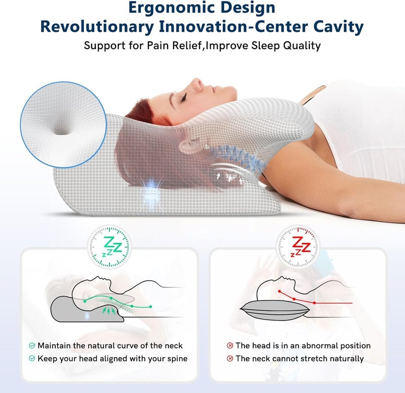 BoldBay Cervical Pillow for Pain Relief | Orthopedic Contour Memory Foam Pillows for Bed | Adjustable Ergonomic Pillows for Back, Stomach & Side Sleeping | Effective Solution for Pain Relief - Image 1