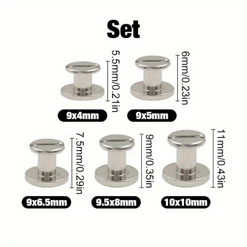 140 Sets Metal Screw Nails Rivets Belt Strap with Box for Luggage Leather Craft - Image 3