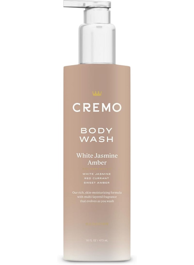 Cremo Skin Moisturizing White Jasmine Amber Women's Body Wash, Notes of White Jasmine, Red Currant, and Sweet Amber, 16 Fl Oz - Image 1