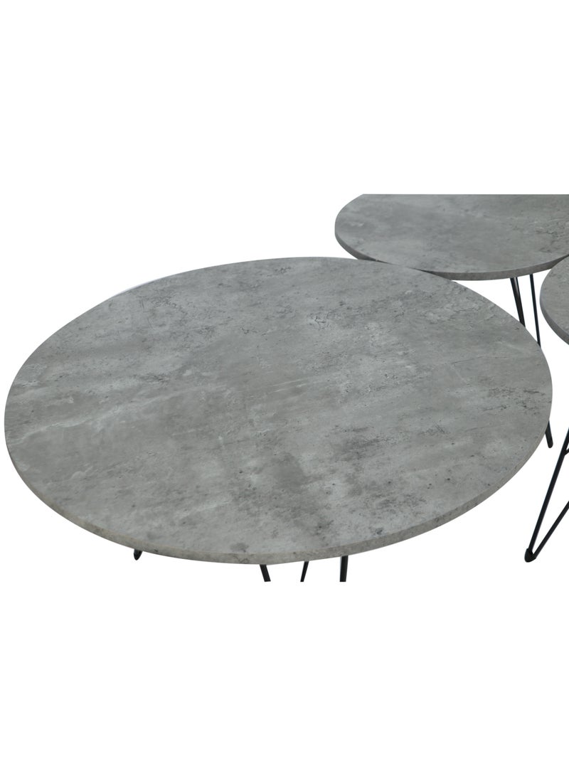 sahaba Coffee table set gray 1+4 pieces - Image 2