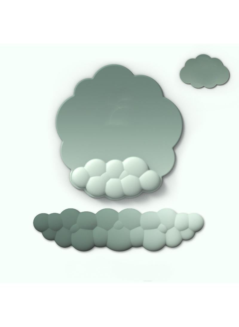 Y&D 3-Piece Office Keyboard Cloud Wrist Rest And High Density Memory Silicone Non Slip Base Mouse Pad  - Image 1