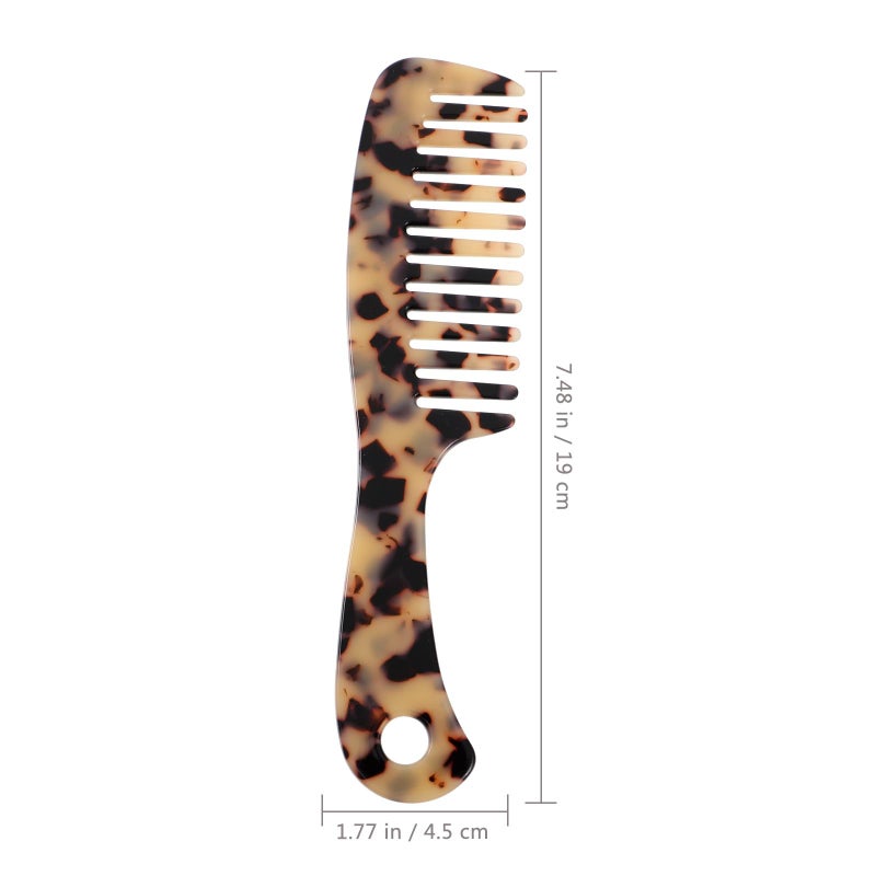 Vintage Tortoiseshell Marble Acetate Hair Comb Wide Tooth Lightweight For Salon Travel - Image 3