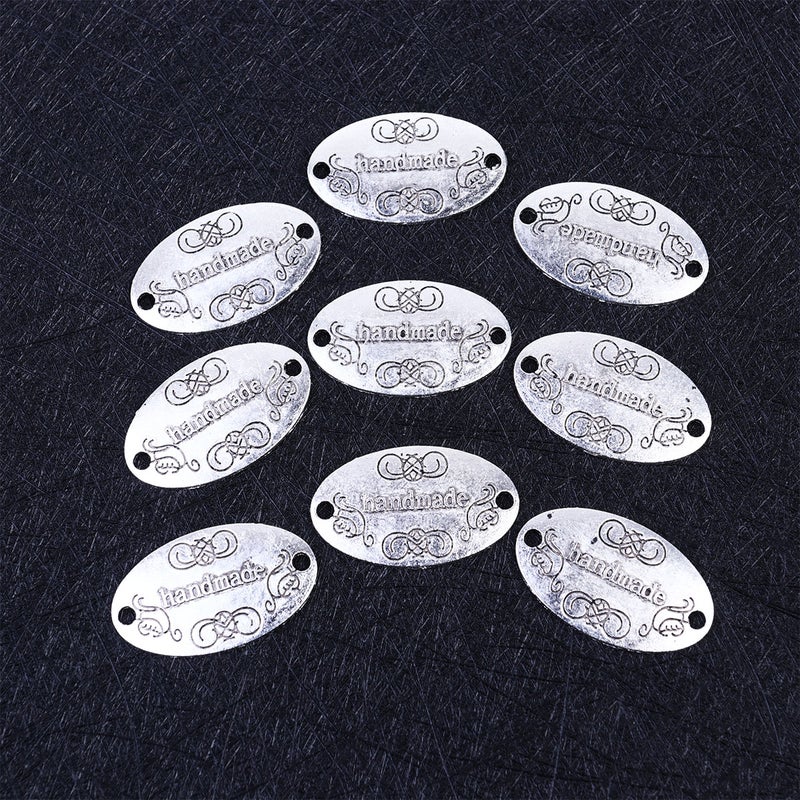 60pcs Retro Handmade Pendant Delicate Metal Label Charms DIY Jewelry Making Accessories For Necklace Bracelet(Ancient ) - Image 5