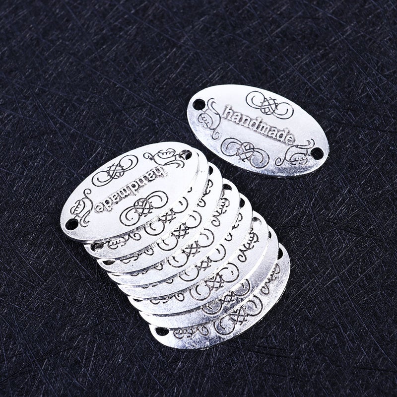 60pcs Retro Handmade Pendant Delicate Metal Label Charms DIY Jewelry Making Accessories For Necklace Bracelet(Ancient ) - Image 1