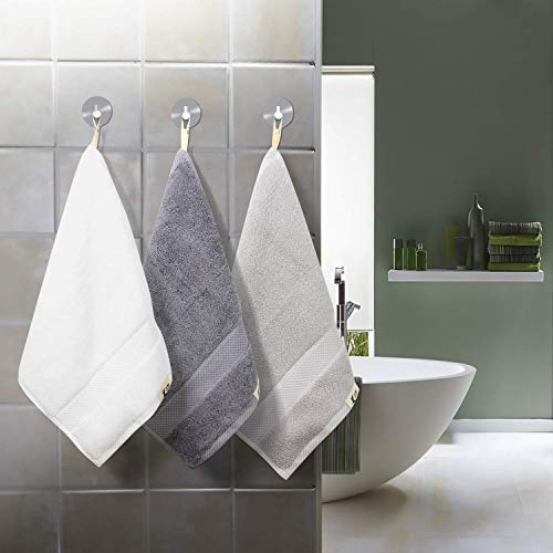 HouseAid Self Adhesive Circle Towel Hooks, No Drilling Stainless Steel Robe Hook Holder, Brushed Nickel (6 Pack) - Image 2
