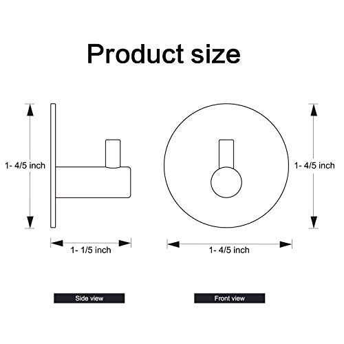 HouseAid Self Adhesive Circle Towel Hooks, No Drilling Stainless Steel Robe Hook Holder, Brushed Nickel (6 Pack) - Image 5