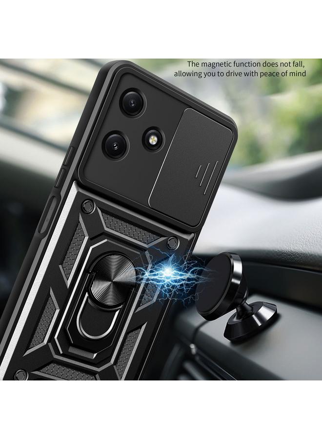 اس-توب جراب لهاتف Redmi 12 5G بتصميم غطاء كاميرا منزلق مصنوع من مادة TPU+PC - Image 4