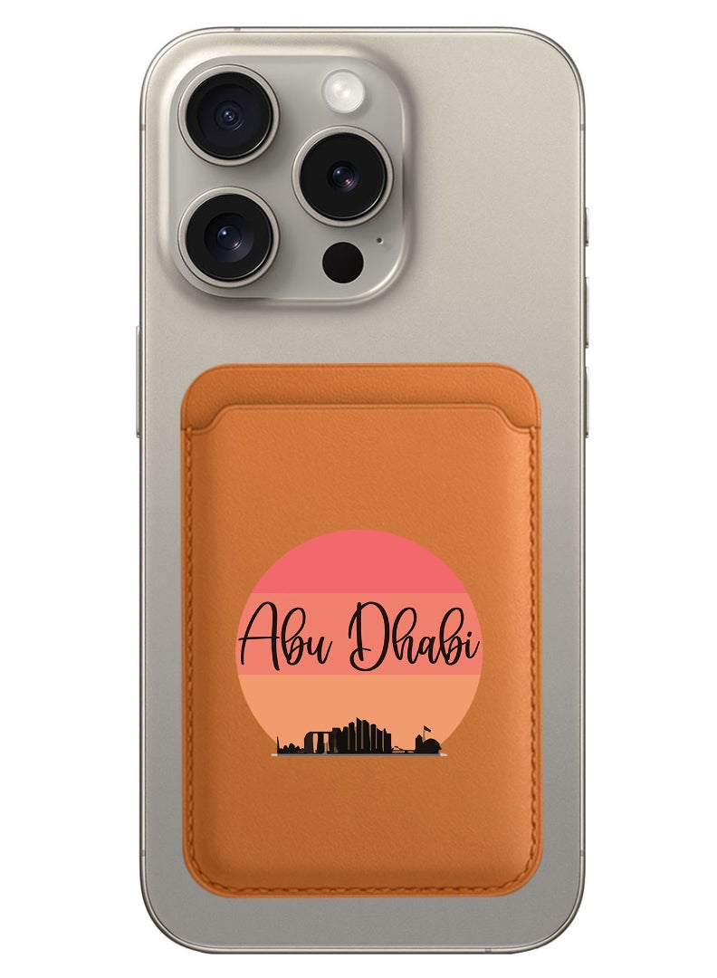 Theodor Magnetic Wallet, Compatible with MagSafe Wallet, for iPhone Wallet, for iPhone 16/15/14/13/12 Series, Not for iPhone 13/12 mini, 3 Card Holder, Vegan Leather, Brown - Abu dhabi Sun - Image 1