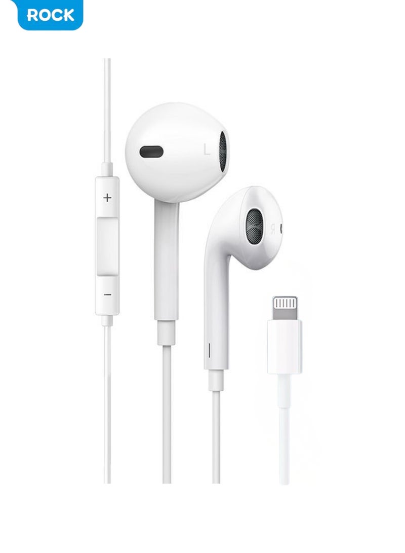 روك ROCK LK03 سماعات سلكية Lightning مخصصة لأجهزة Apple جودة صوت HiFi جهاز تحكم ثلاثي الأزرق ارتداء مريح - Image 1