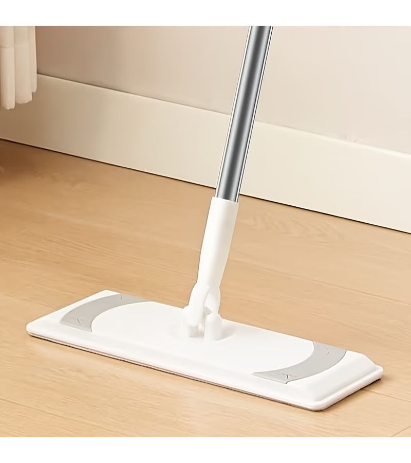 White Electrostatic Dust Mop With Telescopic Handle For Floor Wall And Countertop Cleaning - Image 1