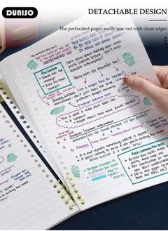 DUNISO A5 80 Pages Loose Leaf Notebook with Waterproof Case Simple Student Loose Leaf Paper Diary Round Hole Removable Loose-Leaf Notebook Business Notebook for Student Office Writing  - Image 5