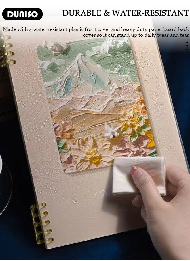 A5 80 Pages Loose Leaf Notebook with Waterproof Case Simple Student Loose Leaf Paper Diary Round Hole Removable Loose-Leaf Notebook Business Notebook for Student Office Writing