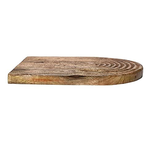 Main + Mesa Carved Arch Mango Wood Serving Board, Natural - Image 4