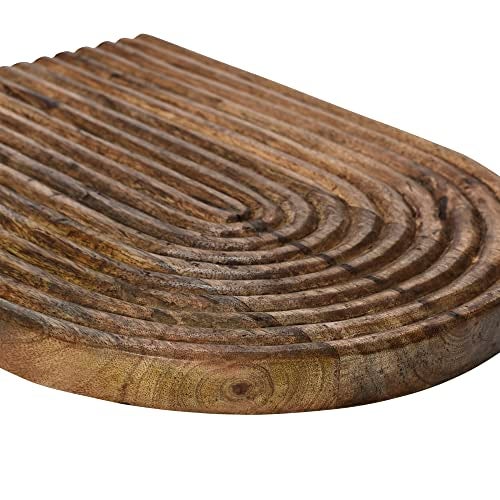 Main + Mesa Carved Arch Mango Wood Serving Board, Natural - Image 3
