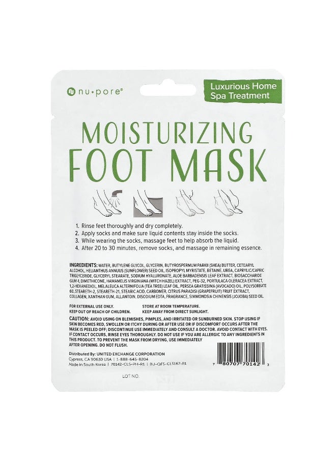 Nu Pore - Nu-Pore, Moisturizing Foot Mask, One Size Fits Most, 1 Pair - Image 1
