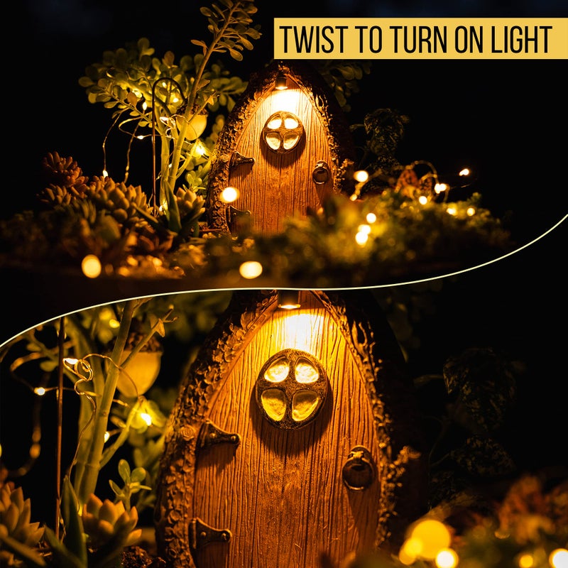 Tree Poetry Fairy Door and Windows for Trees â€“ Glow in The Dark Yard Art Sculpture Decoration for Kids Room, Wall and Trees Outdoor | Miniature Fairy Garden Outdoor Decor Accessories with Secret Garden Sign - Image 3