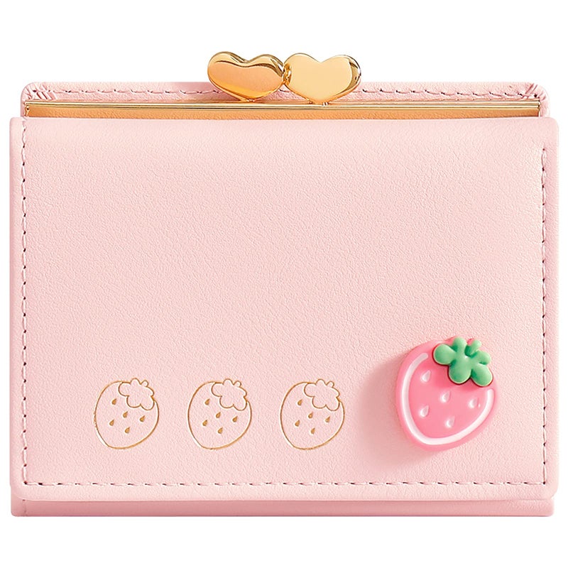 YINHEXI YINHEXI Wallet Card Holder, Small Bifold RFID Blocking Purse, Cute Small Leather Pocket Wallet for Women, Girls, Ladies (Baby Pink)  - Image 1