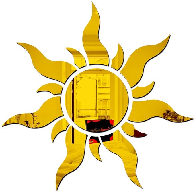 SUN GOLDEN MODEL4 MIRROR STICKERS FOR WALL ACRYLIC MIRROR WALL DECOR STICKER ACRYLIC STICKERS SELF ADHESIVE STICKER WALL STICKERS FOR HALL ROOM BEDROOM