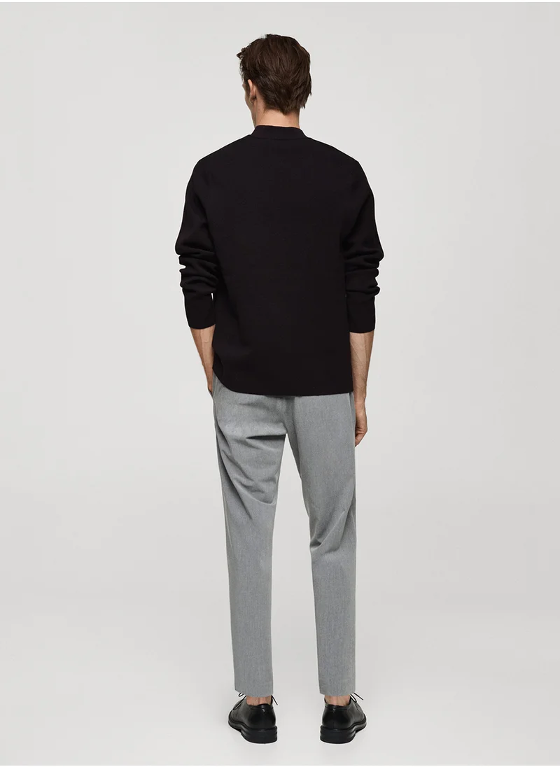 مانجو مان Medium-Knit Sweater With A Funnel Neck And Zip
