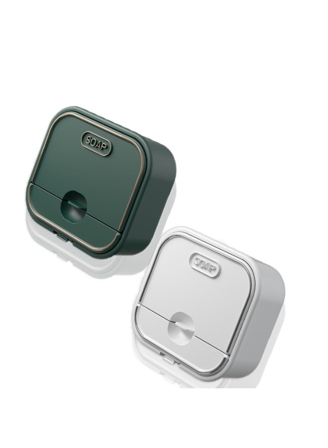 CMGTYYD. علبة صابون حائطية من قطعتين، حافظة صابون ذاتية التصريف للحمام، حاوية تخزين ذاتية اللصق مقاومة للماء للمطبخ والحمام - Image 1