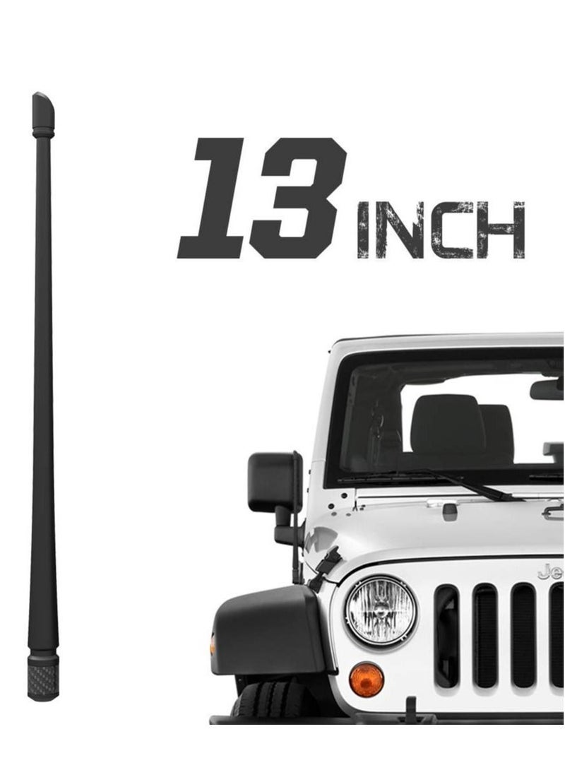كابتن تيك Antenna Compatible with Jeep Wrangler JK JKU JL JLU Rubicon Sahara 2007-2022 | 13 inches Flexible Rubber Antenna Replacement Designed for Optimized FM/AM Reception - Image 1
