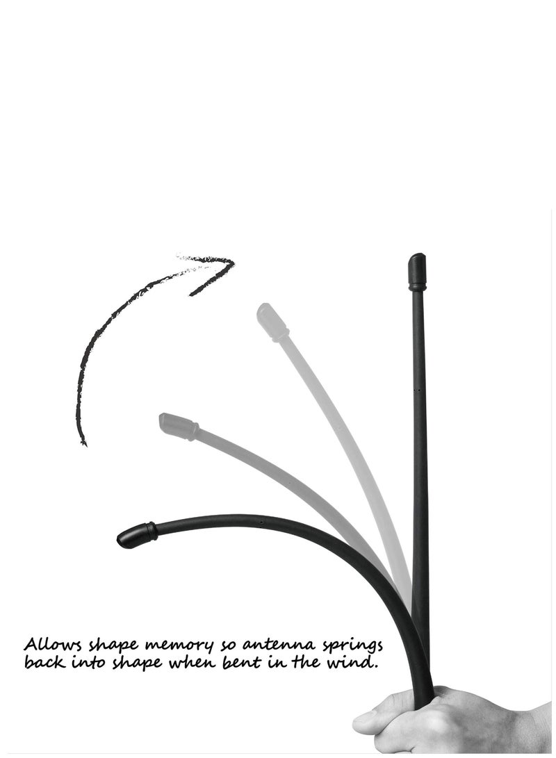 كابتن تيك Antenna Compatible with Jeep Wrangler JK JKU JL JLU Rubicon Sahara 2007-2022 | 13 inches Flexible Rubber Antenna Replacement Designed for Optimized FM/AM Reception - Image 2