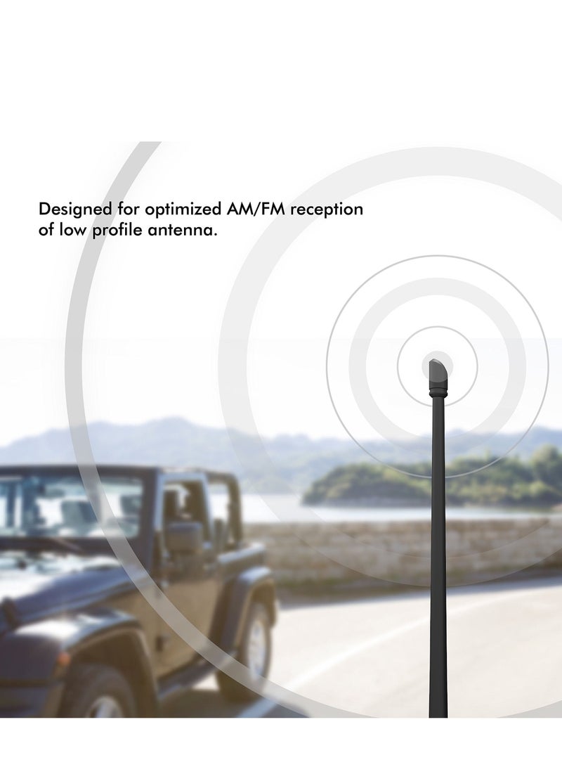كابتن تيك Antenna Compatible with Jeep Wrangler JK JKU JL JLU Rubicon Sahara 2007-2022 | 13 inches Flexible Rubber Antenna Replacement Designed for Optimized FM/AM Reception - Image 3