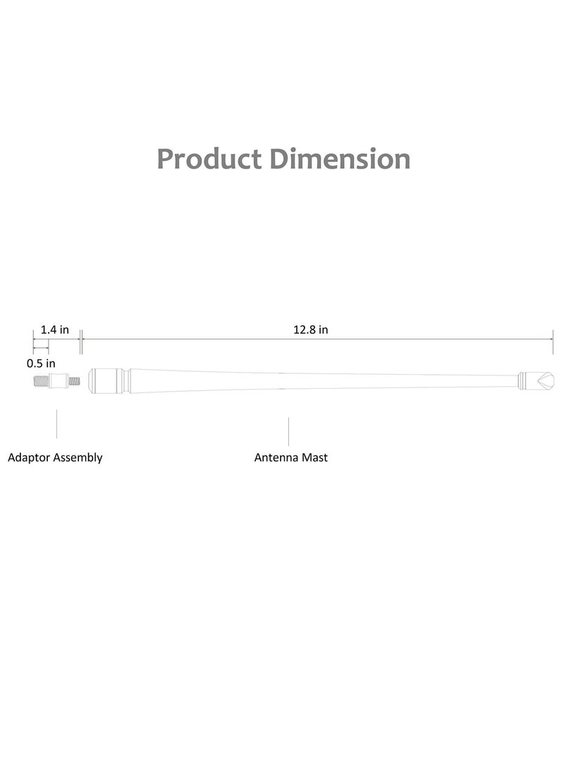 كابتن تيك Antenna Compatible with Jeep Wrangler JK JKU JL JLU Rubicon Sahara 2007-2022 | 13 inches Flexible Rubber Antenna Replacement Designed for Optimized FM/AM Reception - Image 5
