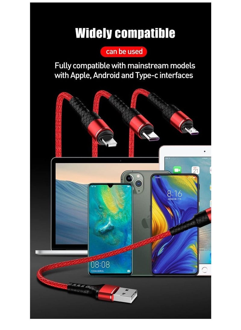 Generic - 3 in 1 Multi 5A original fast charging 1.2m cable, CE, FCC, ROSH Certified, Lighting/Type C/Micro, compatible with iPhone 3A /Huawei/Samsung/OPPO vooc/Xiaomi/Honor TYPE C 5a - Image 1