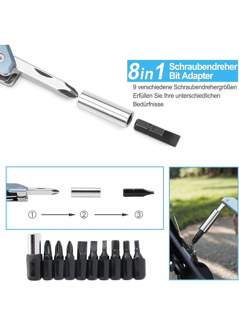 نكستول NexTool MultiTool W2 8-in-1 Multi Tool with Adjustable Wrench, Multi-Tool Pliers, Knife, Screwdriver and File, Multi Tool with 9-in-1 Tip Kit and Nylon Case - Image 2