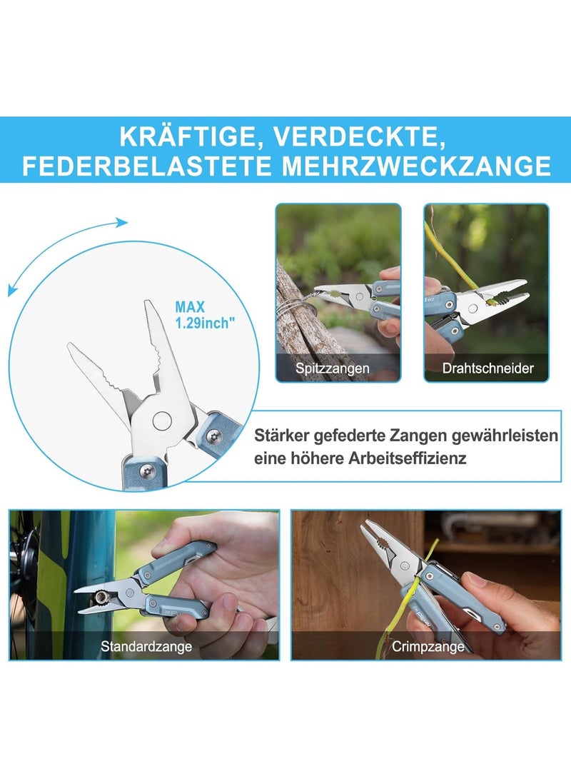 نكستول NexTool MultiTool W2 8-in-1 Multi Tool with Adjustable Wrench, Multi-Tool Pliers, Knife, Screwdriver and File, Multi Tool with 9-in-1 Tip Kit and Nylon Case - Image 4