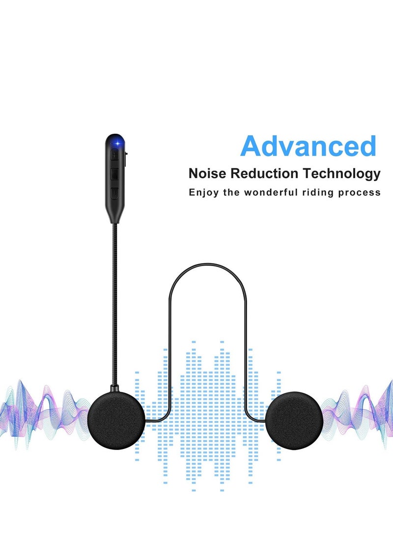 Motorcycle Helmet Bluetooth Headset, HiFi Stereo Sound,Large Battery,Bluetooth Helmet Speakers with Calls Answer Automatically,Voice Assistant,IPX7 Waterproof, for Cycling/Skiing/Riding