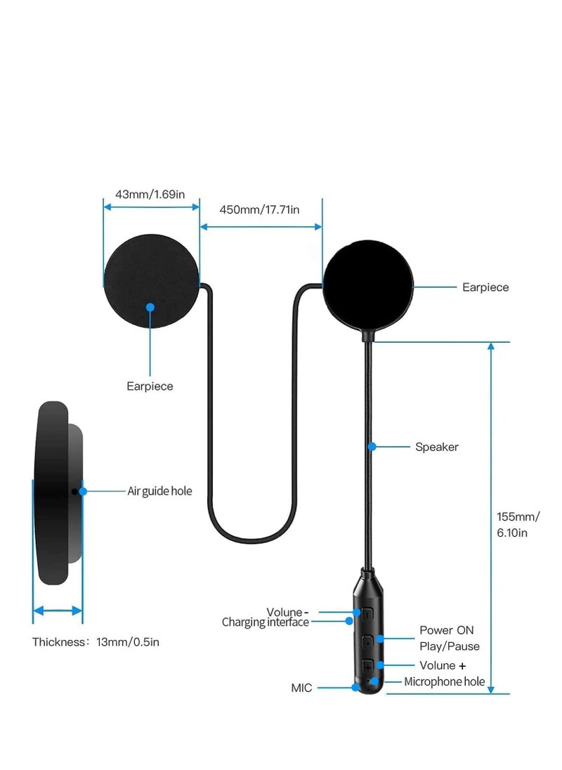Motorcycle Helmet Bluetooth Headset, HiFi Stereo Sound,Large Battery,Bluetooth Helmet Speakers with Calls Answer Automatically,Voice Assistant,IPX7 Waterproof, for Cycling/Skiing/Riding