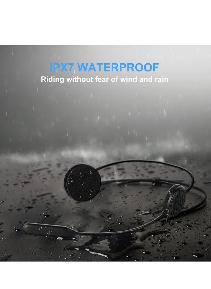 Motorcycle Helmet Bluetooth Headset, HiFi Stereo Sound,Large Battery,Bluetooth Helmet Speakers with Calls Answer Automatically,Voice Assistant,IPX7 Waterproof, for Cycling/Skiing/Riding