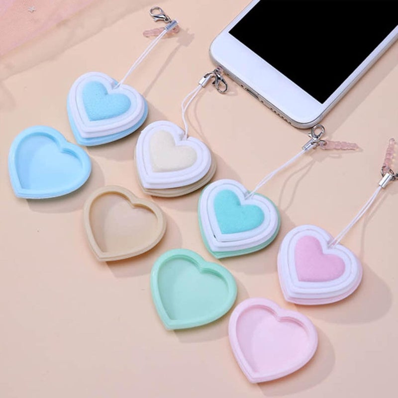 comfrt Heart-Shaped Macaron Screen Glass Cleaner - 1/2/4/6PC Mobile Phone Screen Wipes Lens Cleaner - Creative Screen Glass Cleaning Wipe Brush - Portable Keychain Key Pendant Gift (Pink-1PC) - Image 2