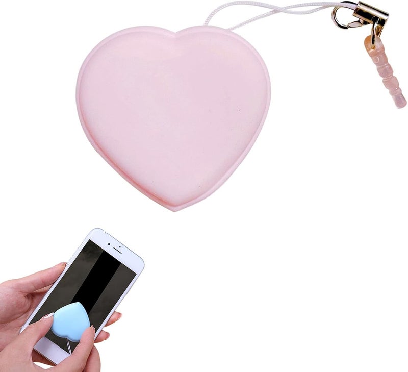 comfrt Heart-Shaped Macaron Screen Glass Cleaner - 1/2/4/6PC Mobile Phone Screen Wipes Lens Cleaner - Creative Screen Glass Cleaning Wipe Brush - Portable Keychain Key Pendant Gift (Pink-1PC) - Image 1