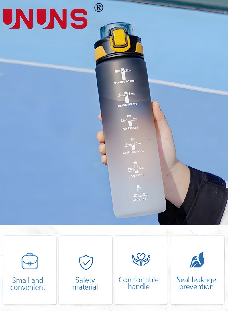 UNUNS 1L Motivational Water Bottle with Time Marker, Leakproof BPA & Toxic Free, Inspirational Tritan Sports Drinking Jug Water Jug with Flip Spout Fit for Home Office, Gym, Outdoor Sports - Image 5