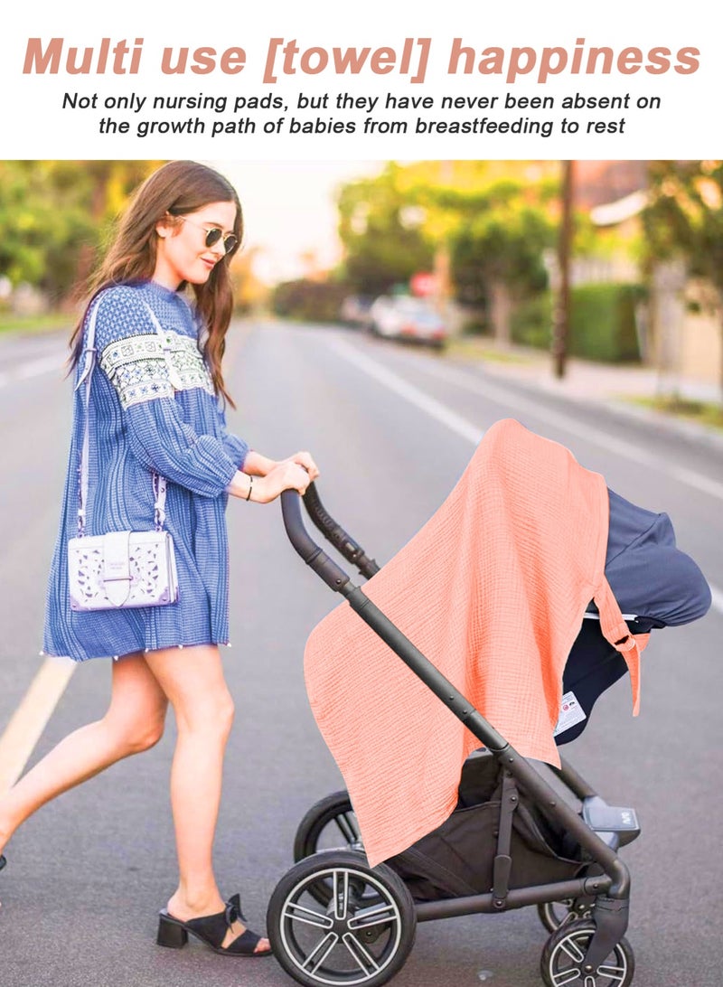 URbazaar Muslin Nursing Cover for Baby Breastfeeding, 100% Cotton Breathable Natural Nursing Cover with Solid Loop for Mom Nursing Apron, Summer Pink - Image 5