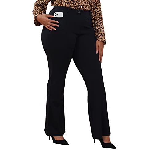 DGD Wrinkle-Free Stretch Dress Pants Plus Size for Women Pull-on Pant Ease into Comfort Office Pant 3XL - Image 1
