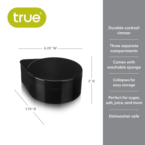 True 3-Tiered Cocktail Rimmer – Salt, Sugar, & Lime Juice Garnishing Tool – Dishwasher Safe for Home Bars - Bartender Accessory, Home Bar Supplies - Set of 1 - Image 3