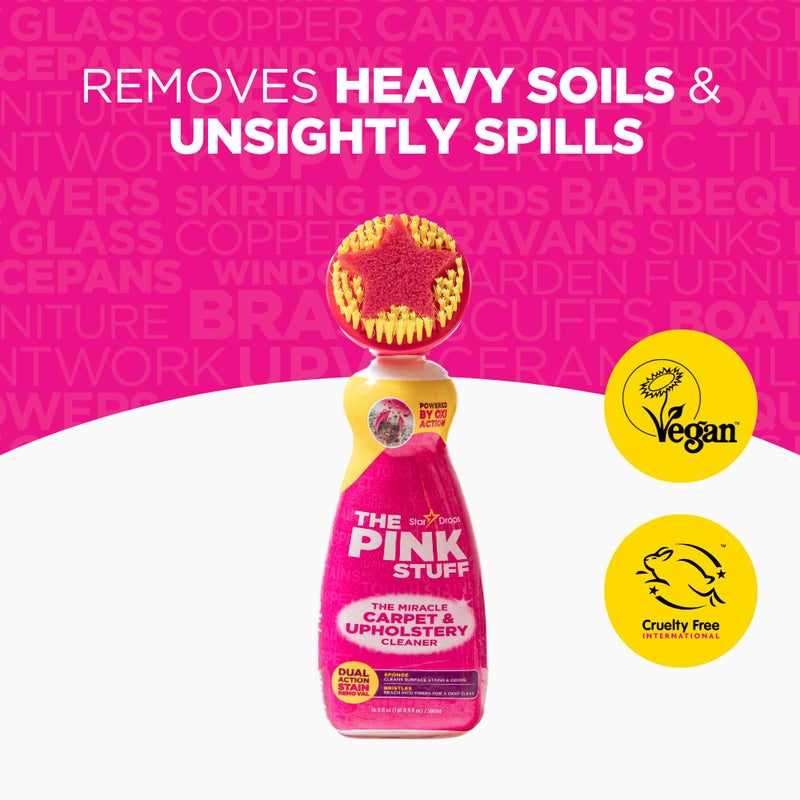 Stardrops The Pink Stuff Carpet & Upholstery Stain Remover, Oxi Cleaner with Scrubber, 16.9 fl oz - Image 2