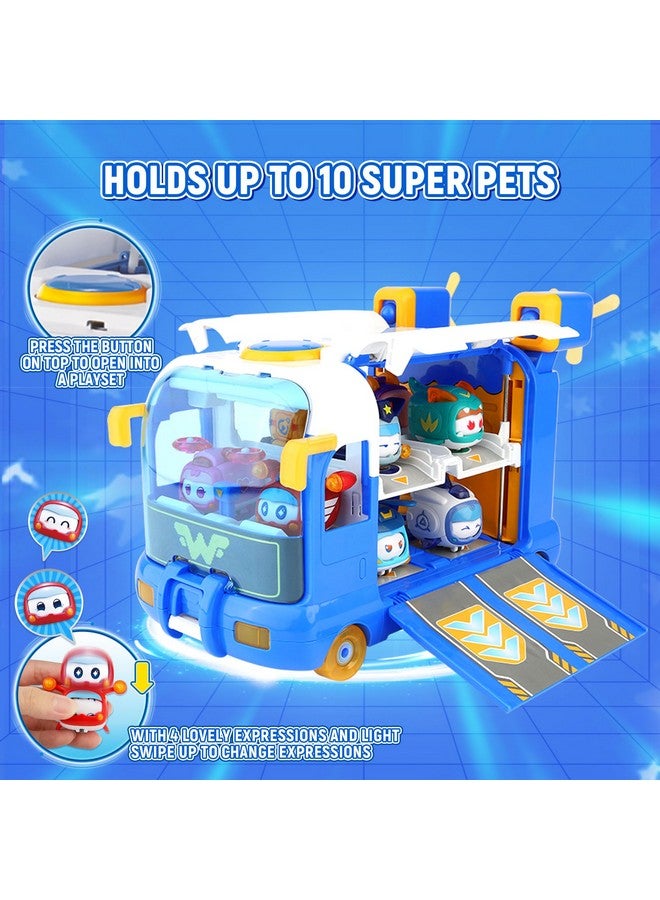 Super Wings Season 7 New Super Pets' Mini Base，Transforming Playset from Bus to Aircraft, with Super Pet Jett & Dizzy, Role Play Toys for Kids, Gifts for Girls Boys Age 3+ - Image 3