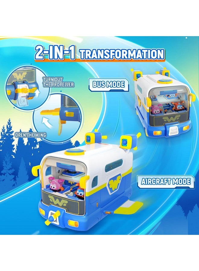 Super Wings Season 7 New Super Pets' Mini Base，Transforming Playset from Bus to Aircraft, with Super Pet Jett & Dizzy, Role Play Toys for Kids, Gifts for Girls Boys Age 3+ - Image 2