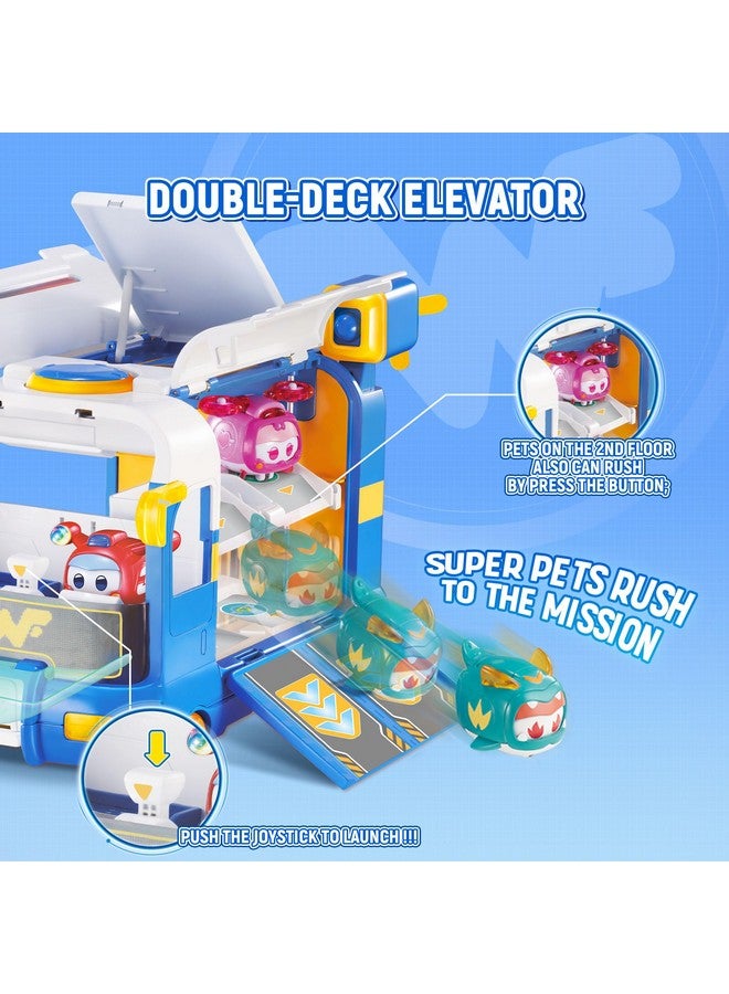 Super Wings Season 7 New Super Pets' Mini Base，Transforming Playset from Bus to Aircraft, with Super Pet Jett & Dizzy, Role Play Toys for Kids, Gifts for Girls Boys Age 3+ - Image 4