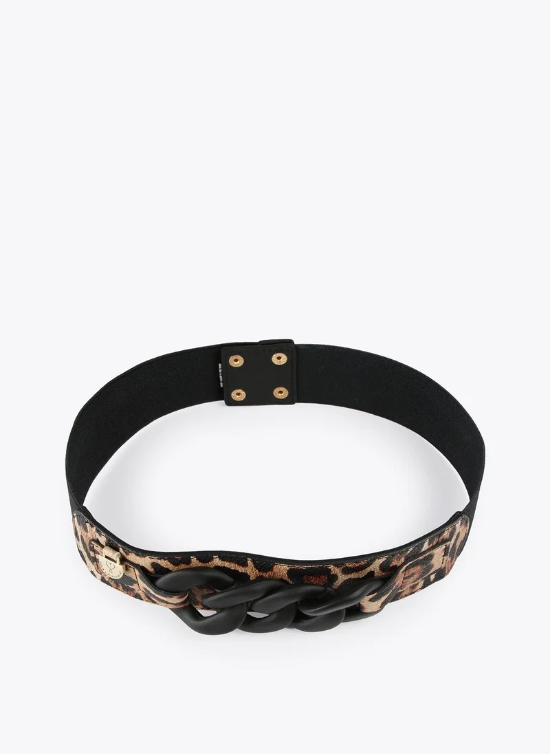 Lola Casademunt Animal print and chain elastic belt