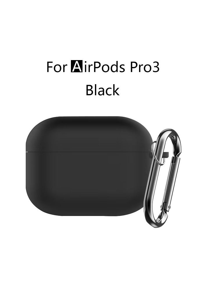دكينج حافظة لاصقة ناعمة لسماعة Airpods Pro 3 [2025] حافظة AirPods Pro 3 مقاومة للبقع (أسود) - Image 2