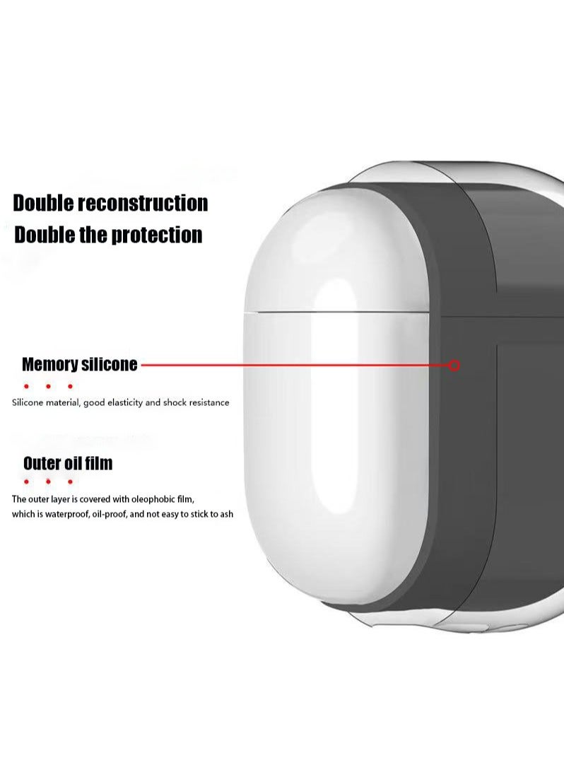 دكينج حافظة لاصقة ناعمة لسماعة Airpods Pro 3 [2025] حافظة AirPods Pro 3 مقاومة للبقع (أسود) - Image 4