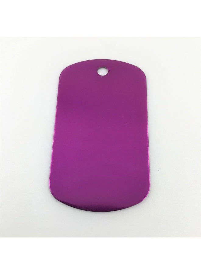 Colorful Rectangle Anodized Aluminum Stamping Blanks Discs for Craft Tags (Pack of 10) (Purple)