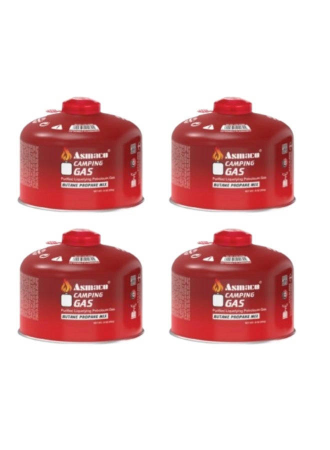 اسماكو أزماكو - عبوة غاز تخييم - 230 جرام - غاز البوتان نوع لولبي - خرطوشة صمام غاز البوتان والبروبان - خرطوشة غاز البوتان والبروبان للتخييم - غاز البوتان للموقد المحمول والطهي في الهواء الطلق والسخانات والشواء - خرطوشة نوع لولبي EN417 - Image 1